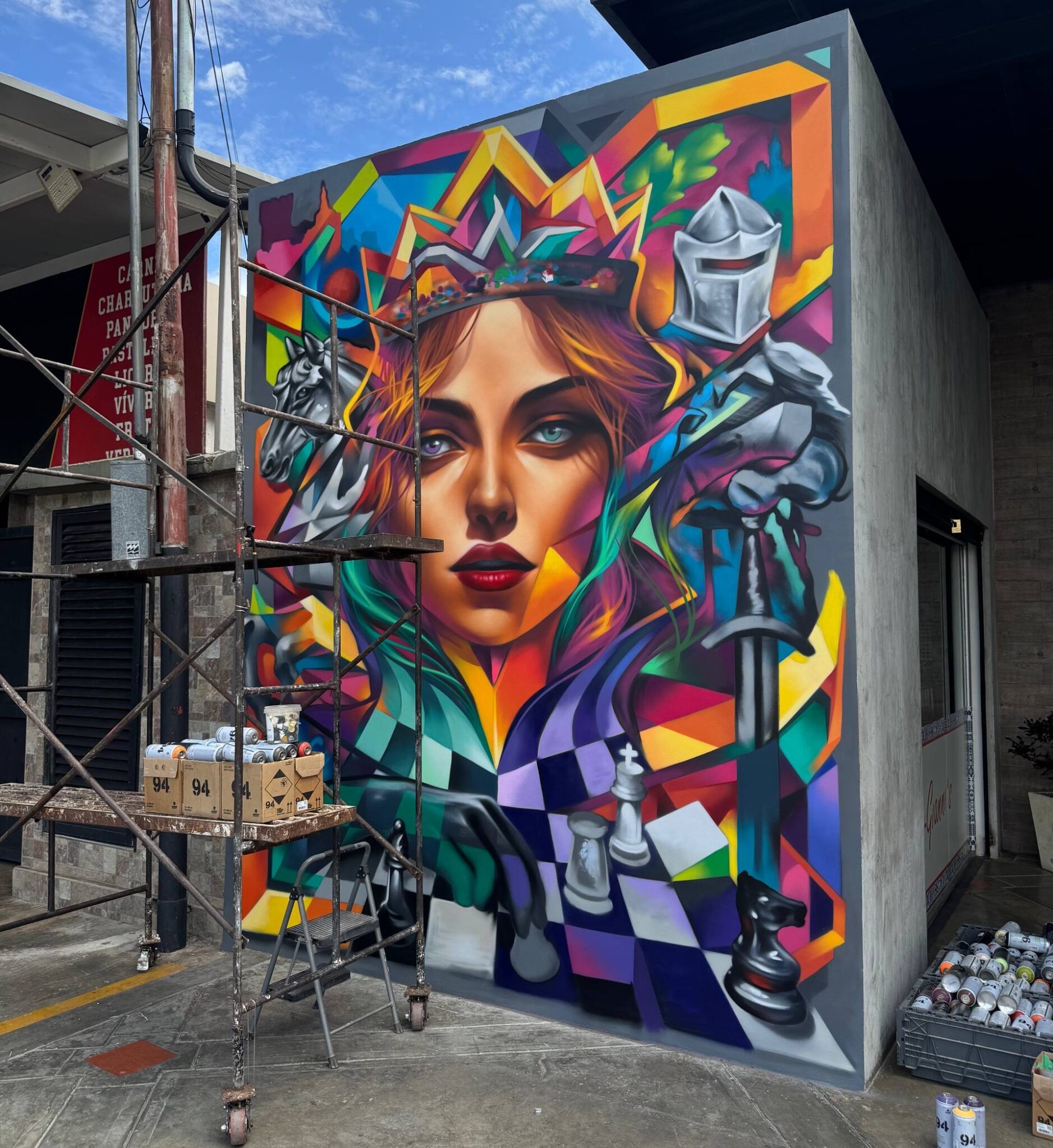 Caissa Musa del ajedrez Mural valencia