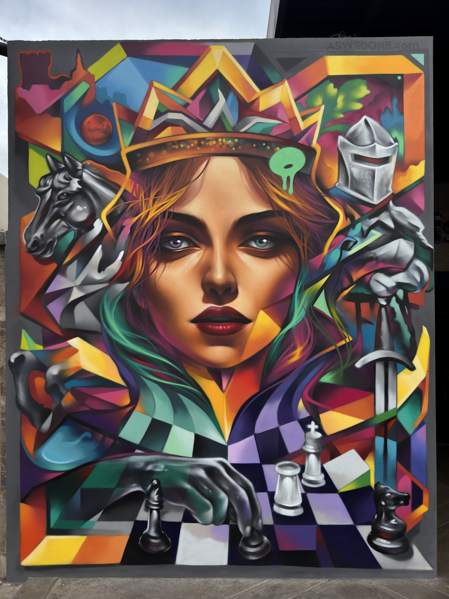 mural caiga ajedrez pintura colorida valencia venezuela