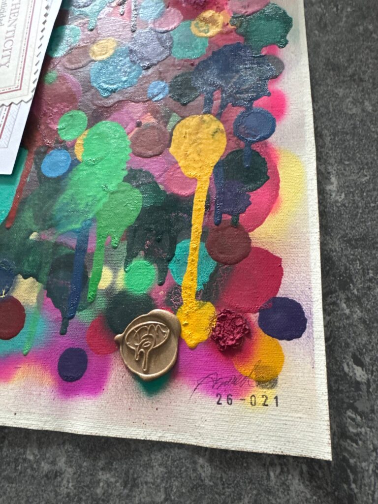 firma sello y serie de un testigo del color